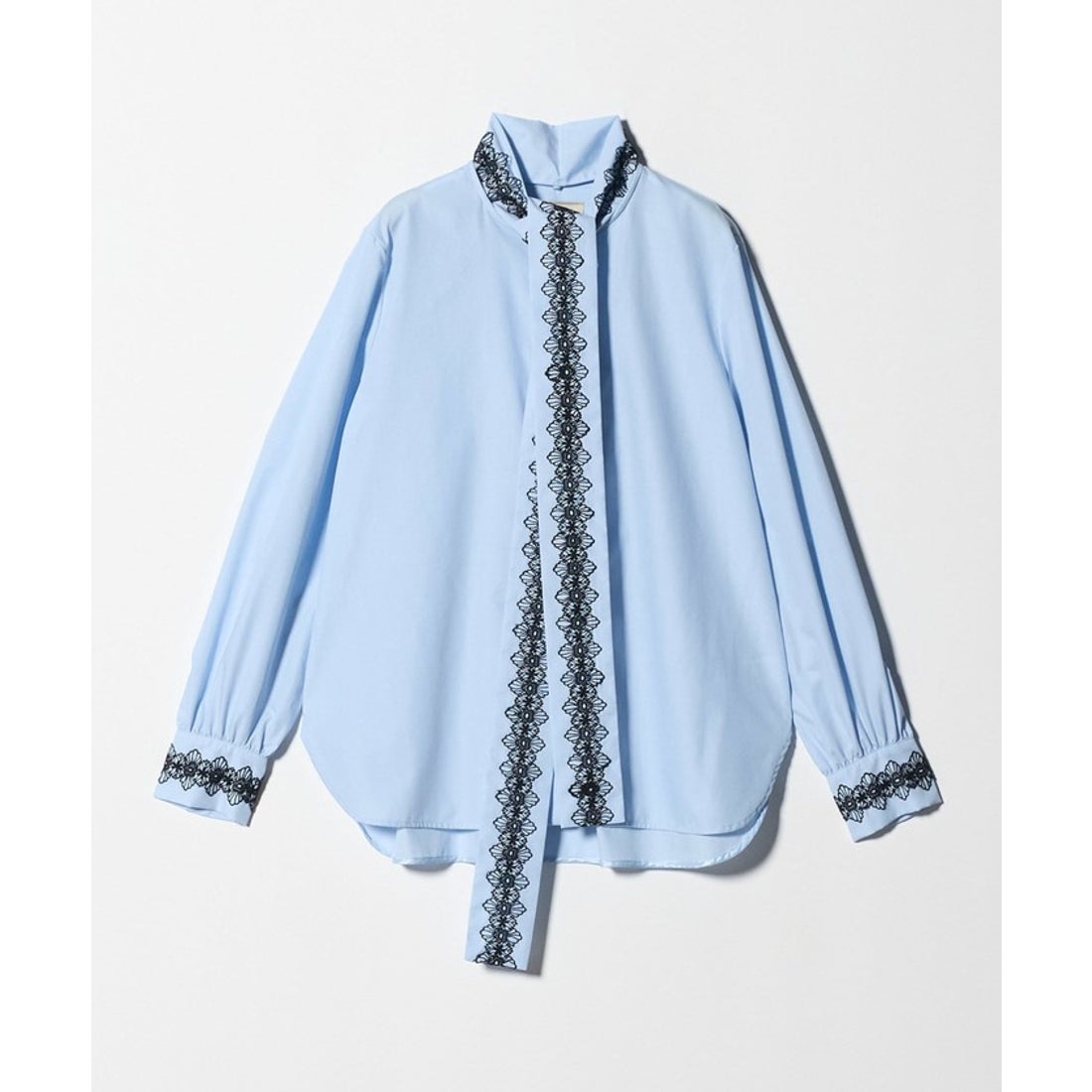 UNITED ARROWS レース コンビ ボウタイ リボン ブラウス