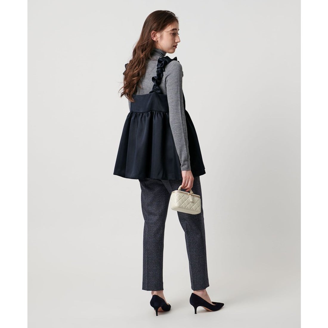 UNITED ARROWS ギャザー サテン キャミソール ‐ウォッシャブル