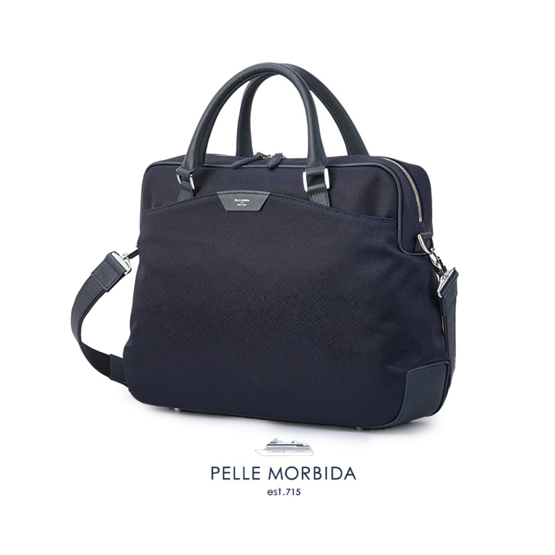 ペッレモルビダ キャピターノ 2way ビジネスバッグ レザー ネイビー