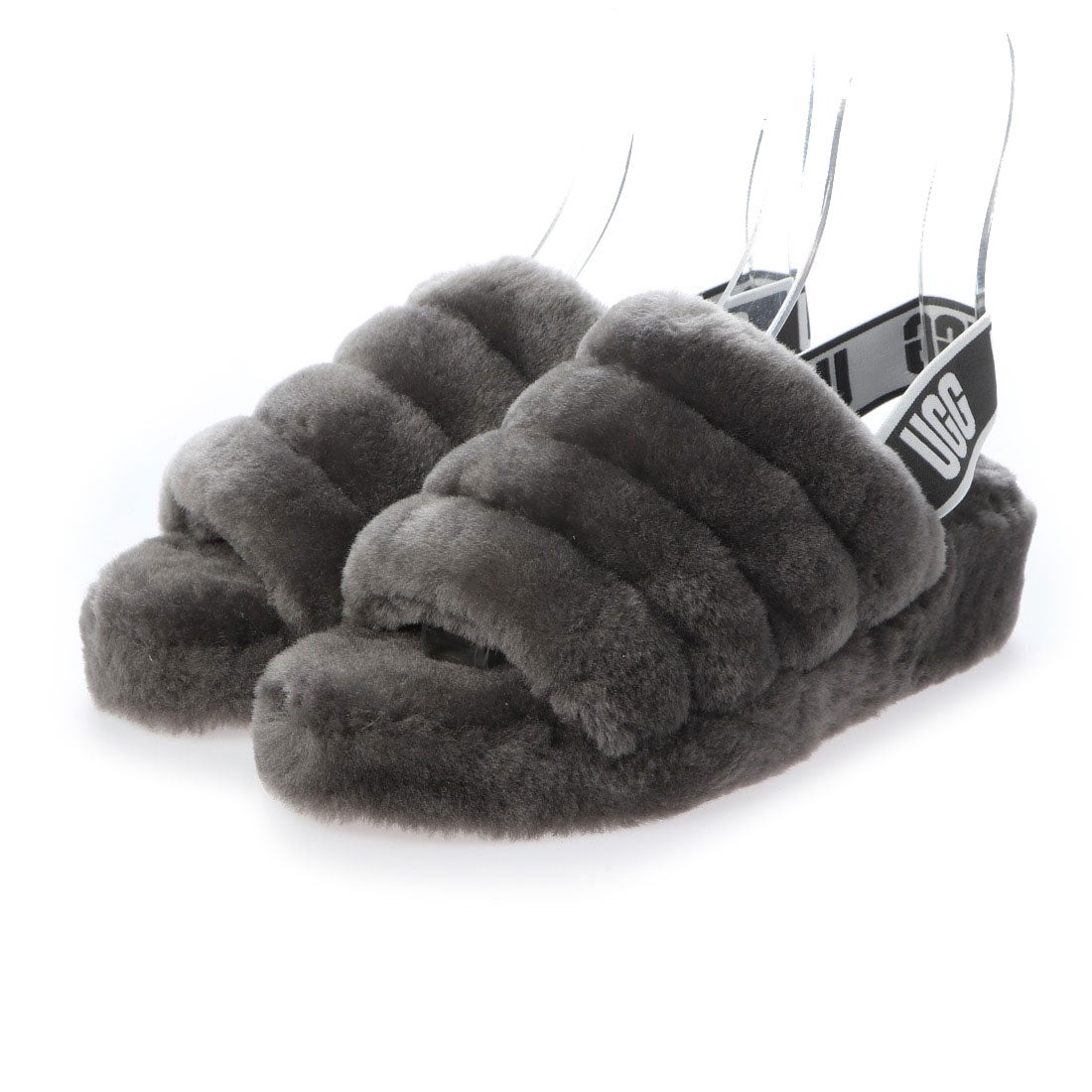 アグ UGG フラッフ イヤー スライド （チャコール） -靴＆ファッション