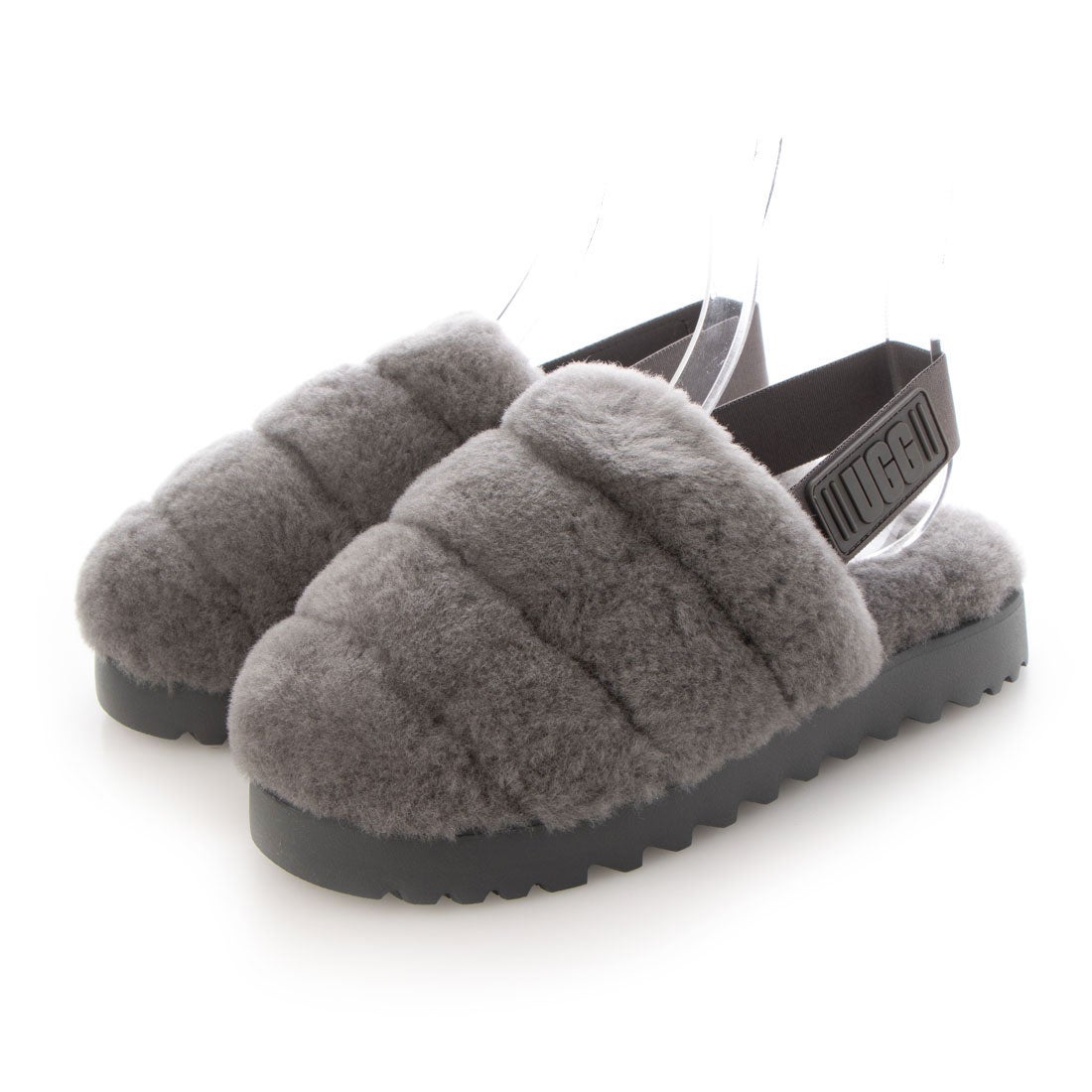 アグ UGG スーパーフラッフスリッパ サンダル （チャコール） -靴