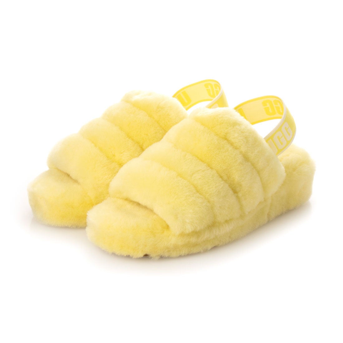 アグ UGG Fluff Yeah Slide Neon ファーサンダル （Neon Yellow