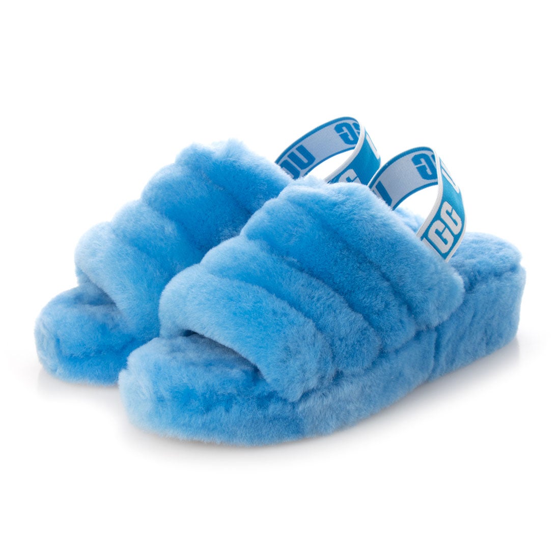 アグ UGG Fluff Yeah Slide Neon ファーサンダル （Neon Blue） -waja
