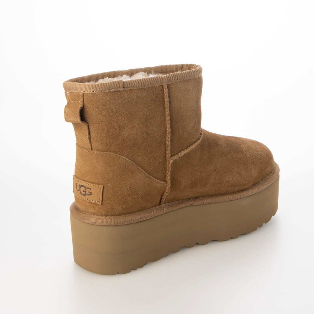 UGG ベージュ スリッポンムートンブーツ アグ チェスナット 厚底25cm