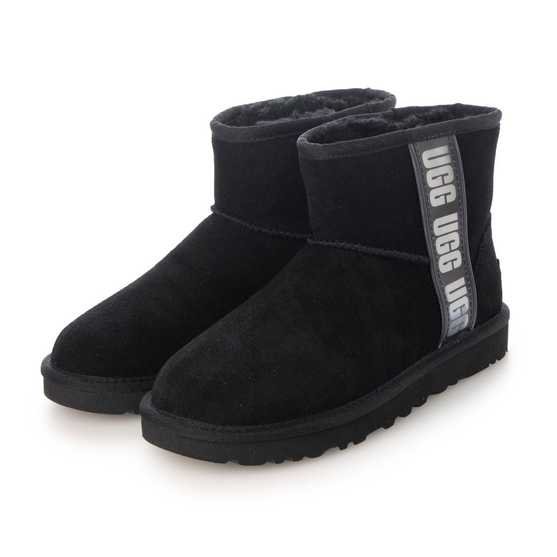 アグ UGG クラシックミニサイドロゴII ブーツ （ブラック） -waja