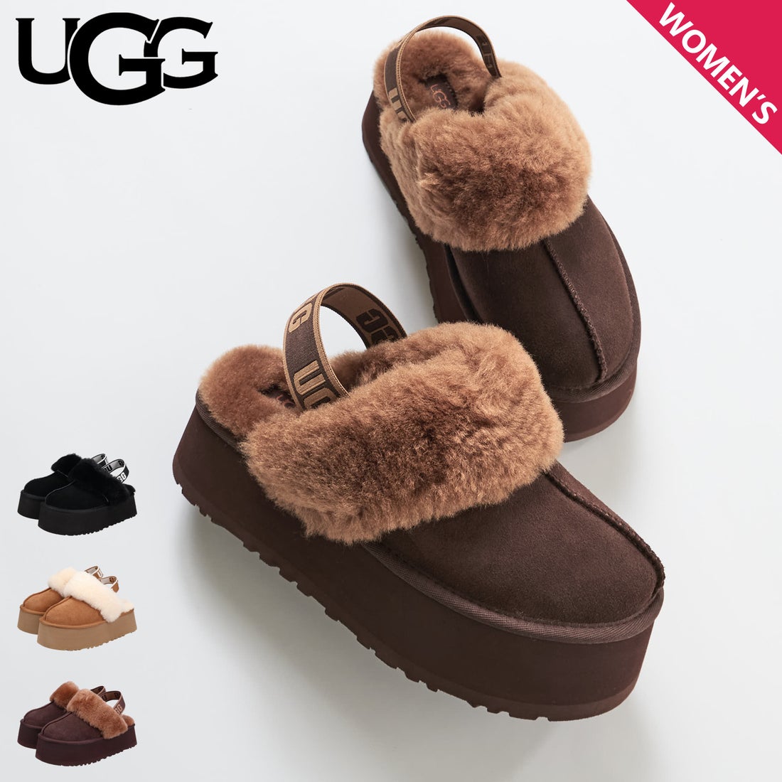 UGG アグ サンダル ファー ファンケット レディース 厚底 FUNKETTE