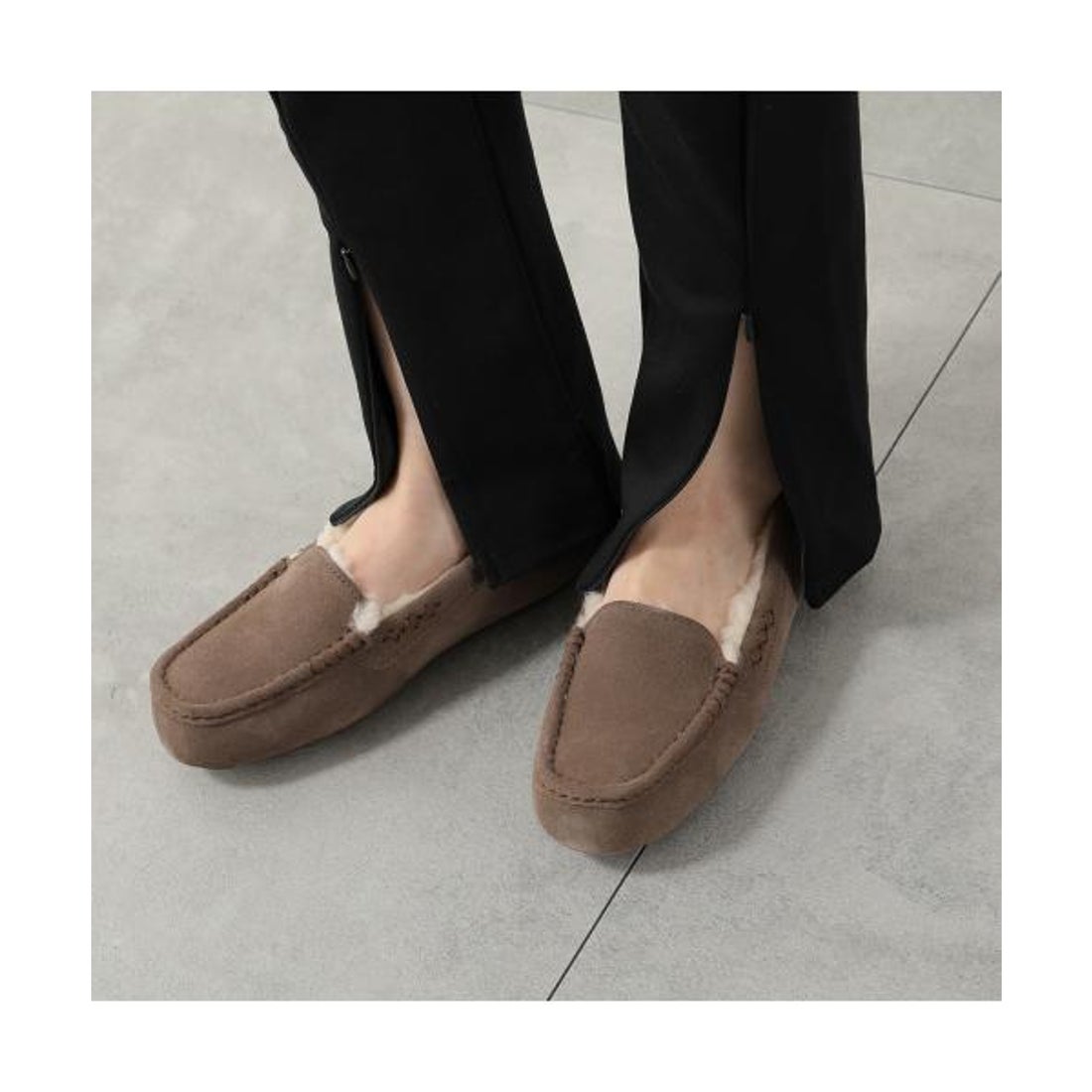 アグ UGG UGG スリッポン W ANSLEY 1106878 スウェード ボア （LGRY