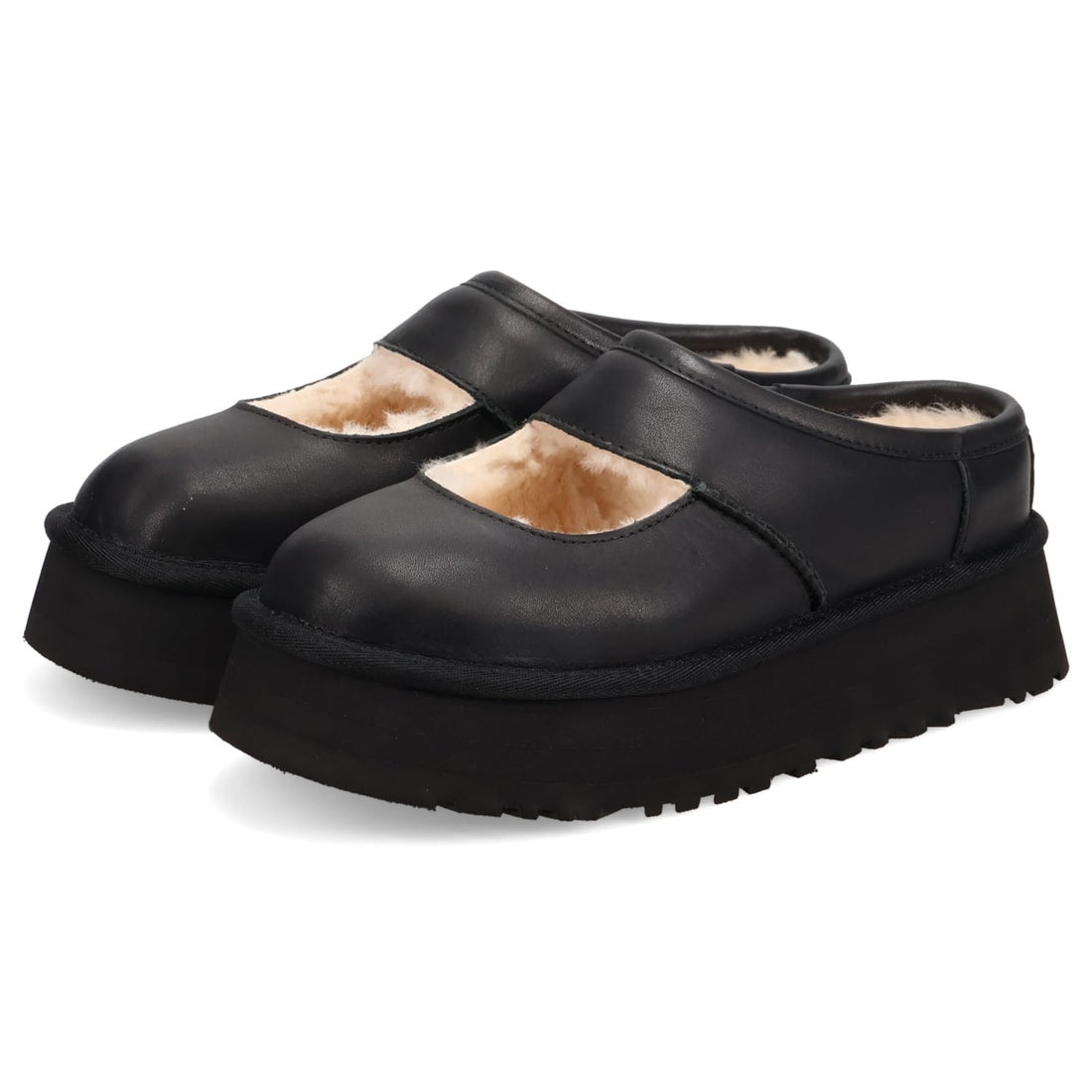アグ UGG スリッポン プラットフォーム ビア メリー ジェーン LTHR