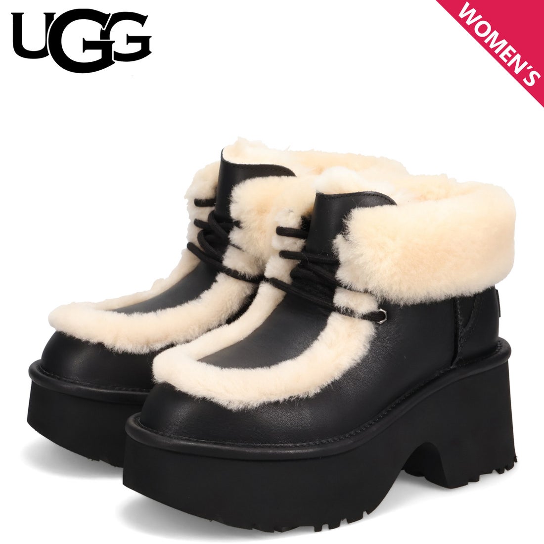 アグ UGG ブーツ ムートンブーツ エスミー レザー レース アップ