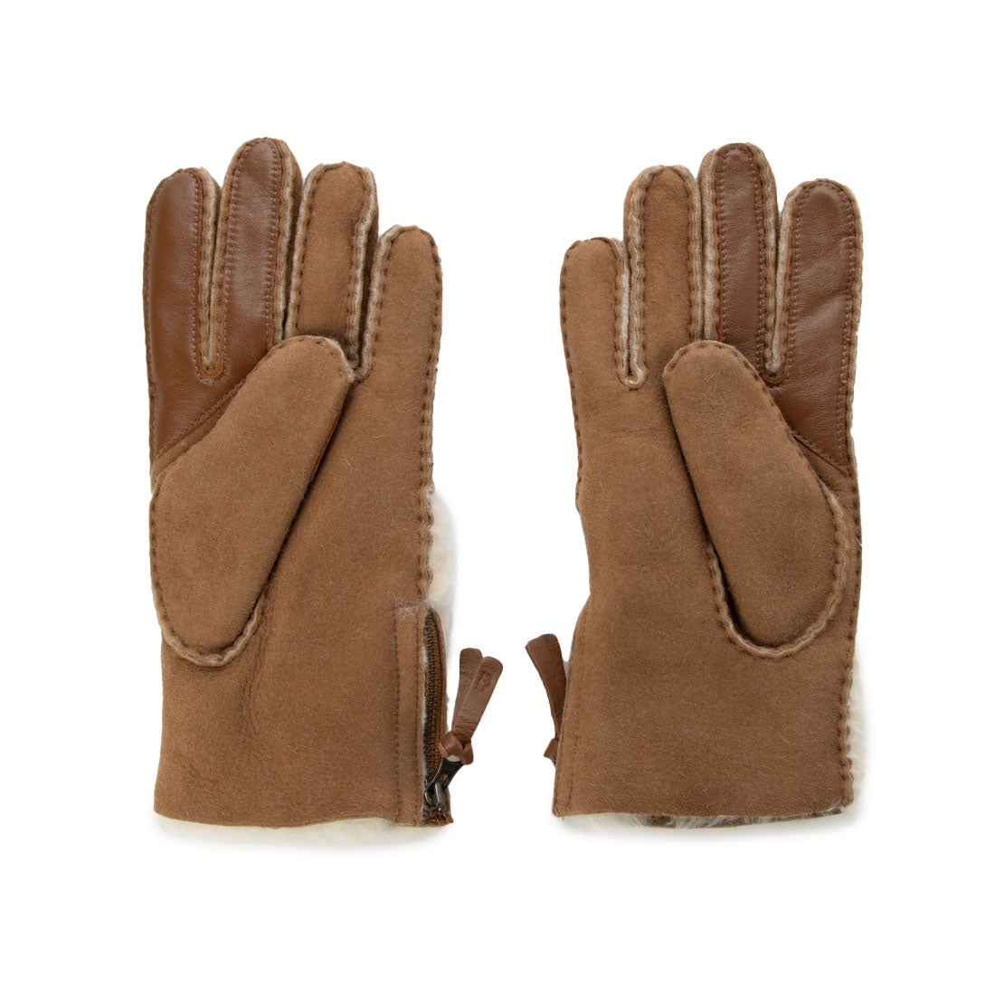 アグ UGG シープスキン グローブ ダブルジップ 手袋 （チェスナット