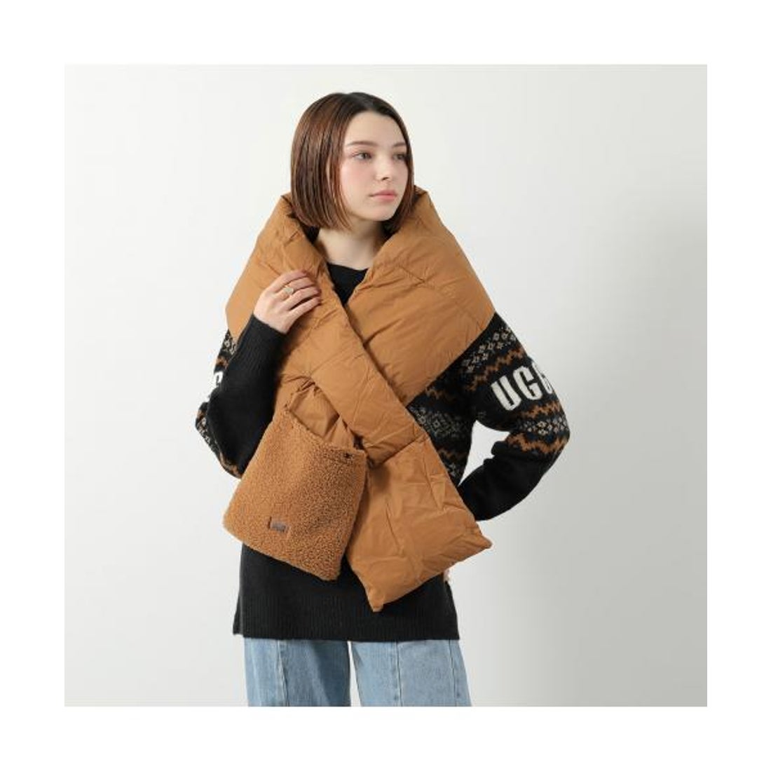 アグ UGG UGG マフラー W AW UGGfluff PACKABLE SCARF 102822 （BLK