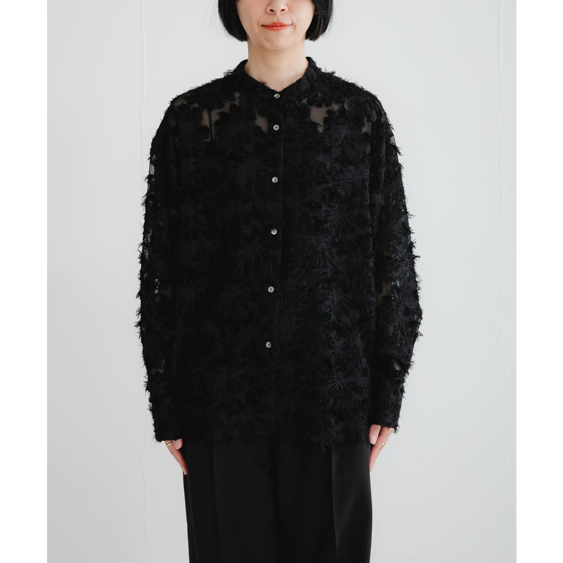 アーバンリサーチ URBAN RESEARCH カットジャガードバンドカラーシャツ