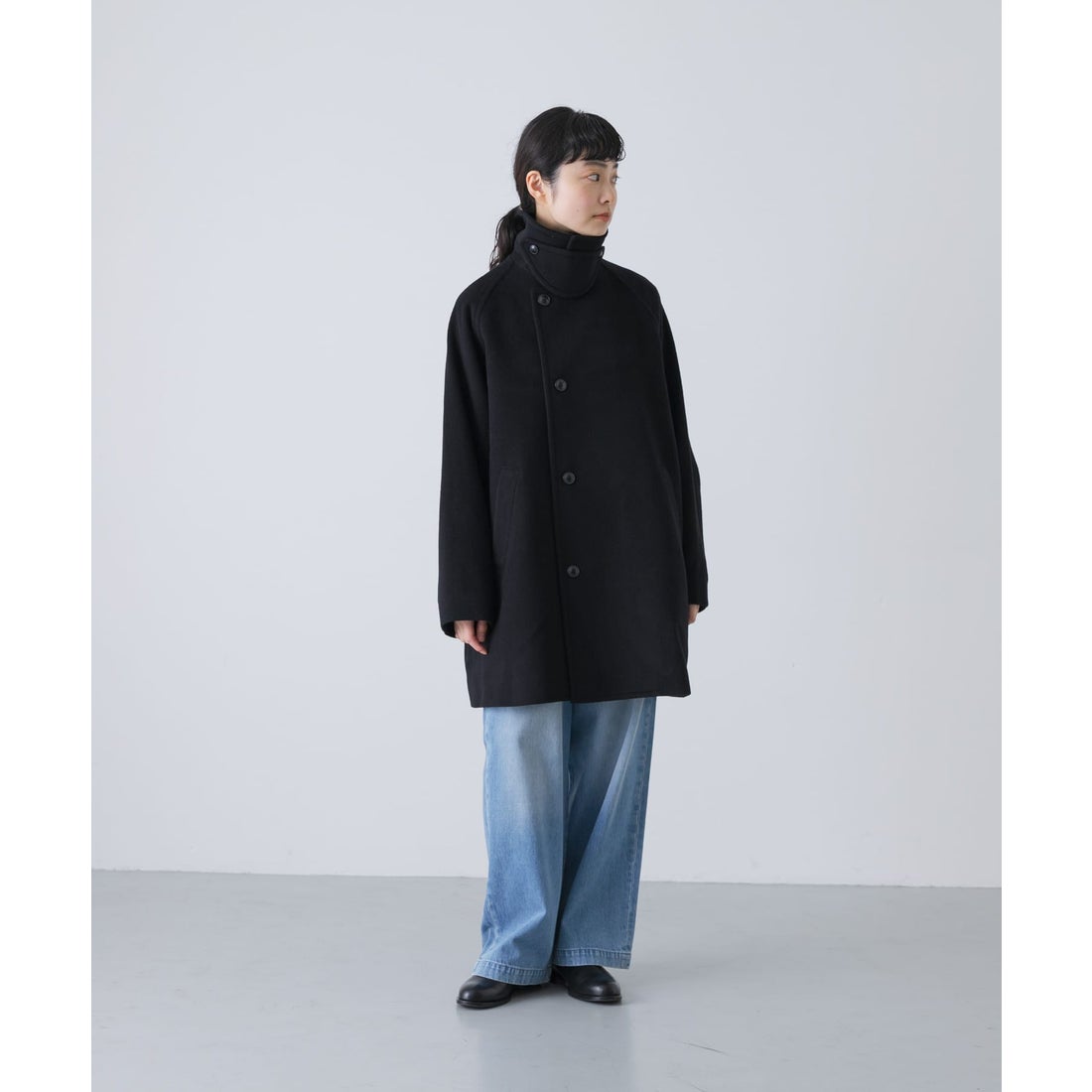 カグレ かぐれ ウールシングルPコート （ネイビー） - ファッション