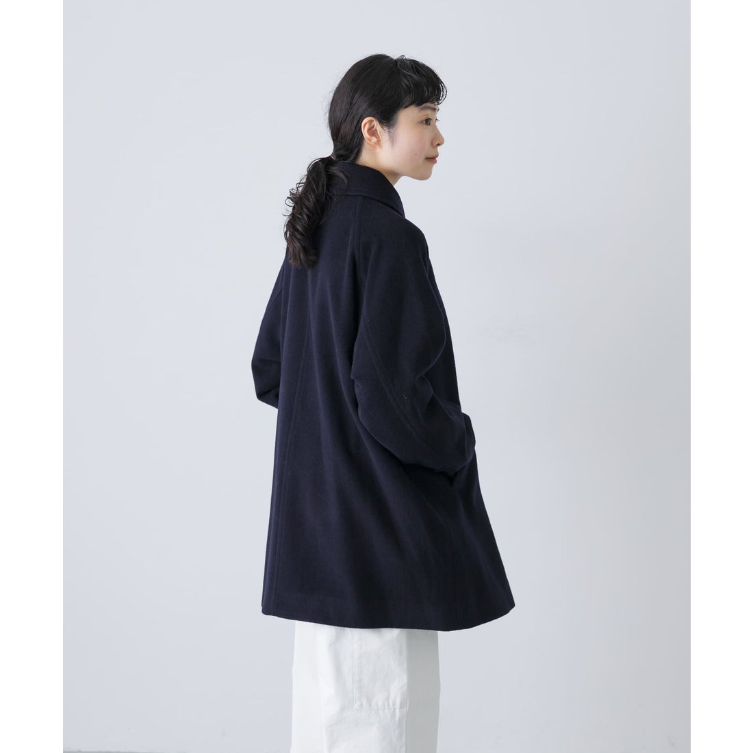 カグレ かぐれ ウールシングルPコート （ブラック） - ファッション