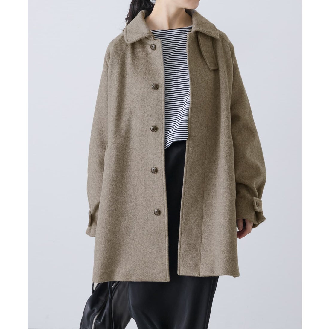 カグレ かぐれ ウールバックタックショートコート （チャコールグレー