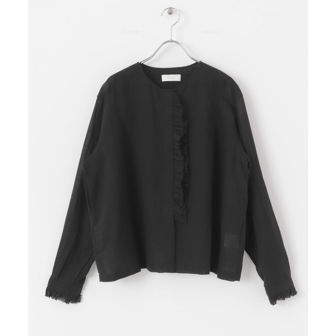 カグレ かぐれ コットンリネンワッシャーフリルブラウス （L.GRAY