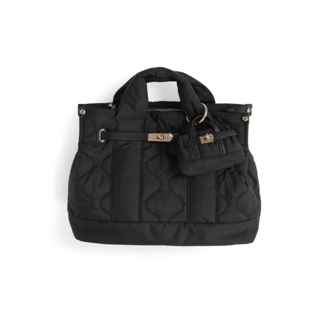 ヴァン Vin キルティングトートバッグ （ブラック） -靴＆ファッション