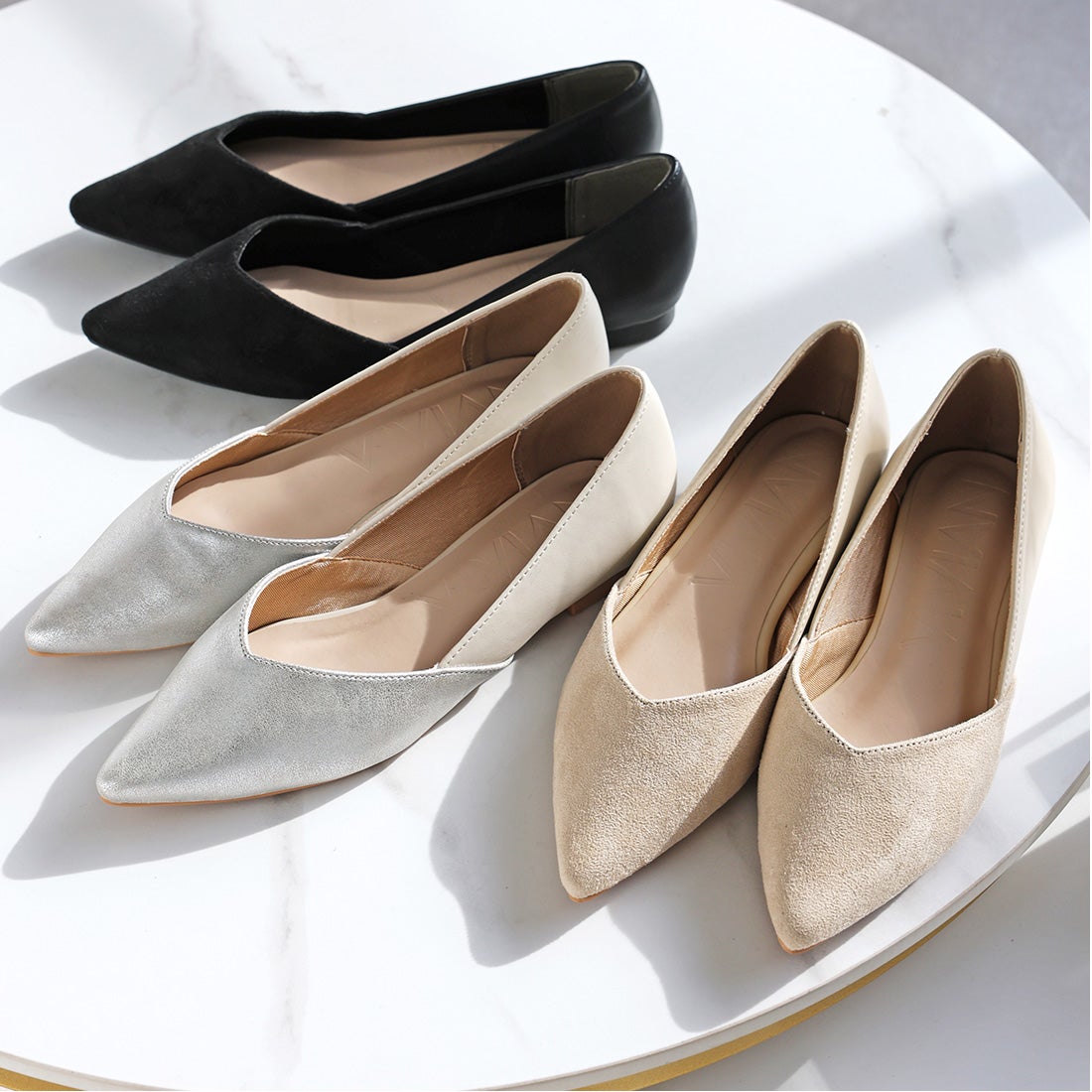 ヴィヴィアン VIVIAN ポインテッドトゥVカット切り替えデザイン