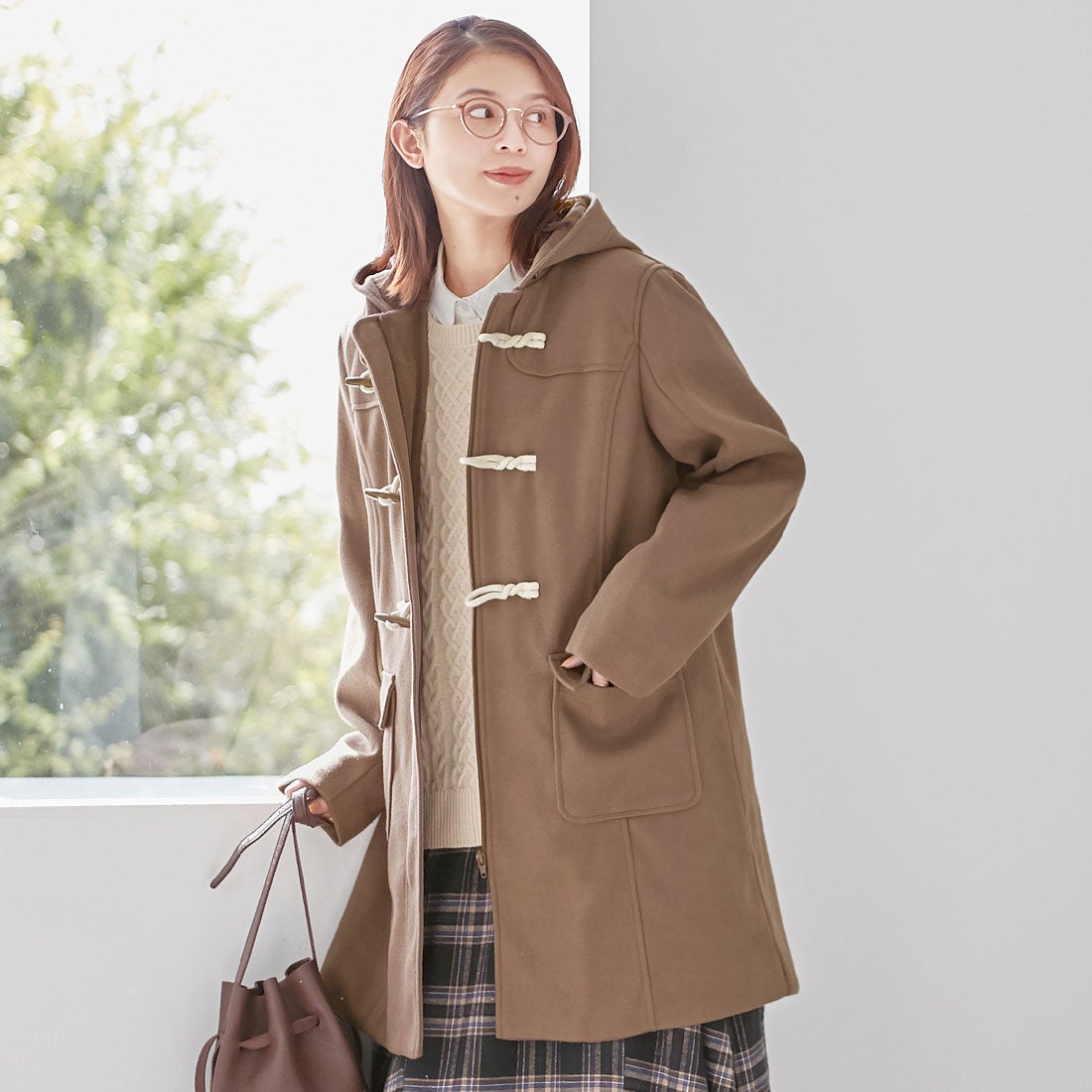 ヴィオラ エ ヴィオラ Viola e Viola ウール調ロング丈ダッフルコート