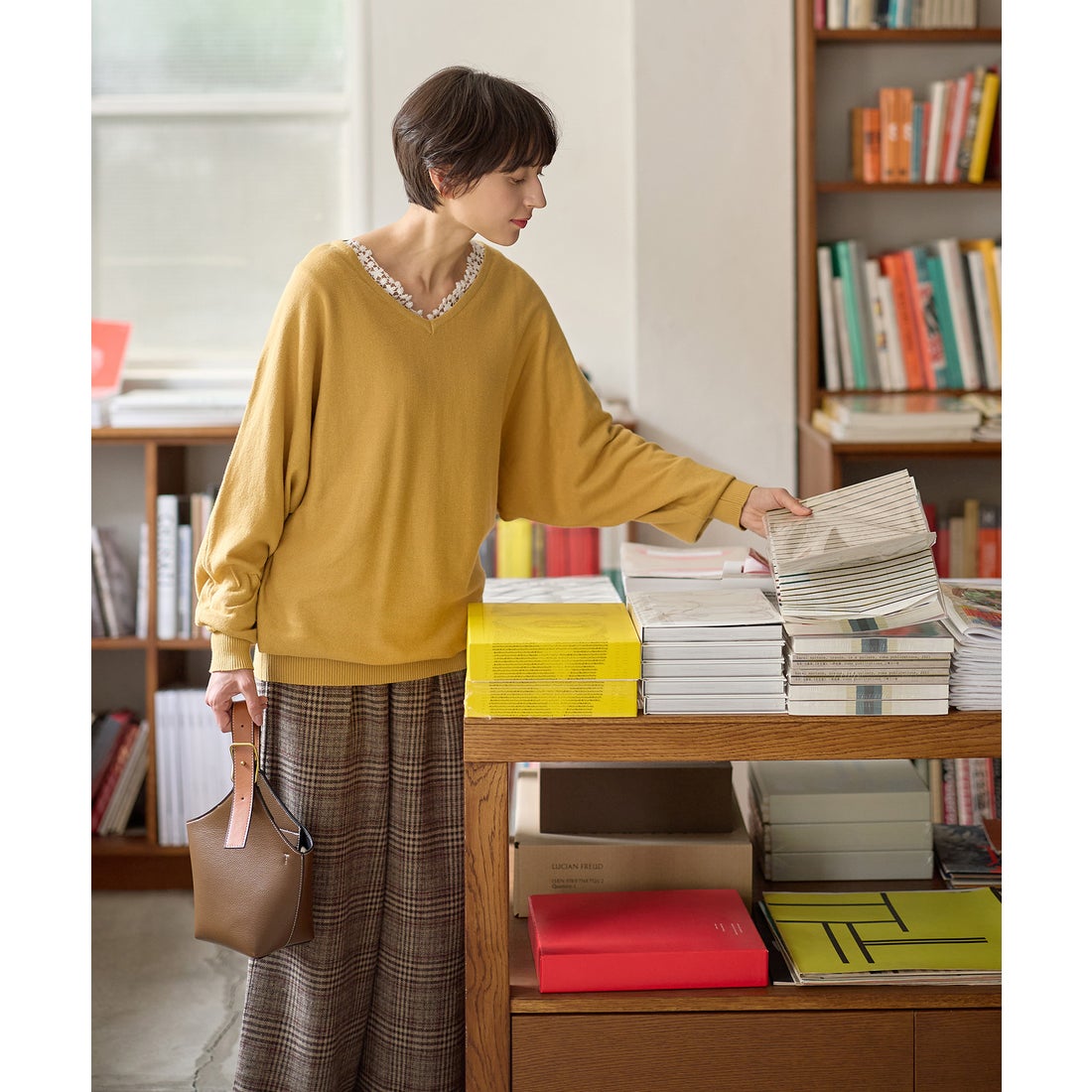 ヴィオラ エ ヴィオラ Viola e Viola ゆるストレートチェックパンツ