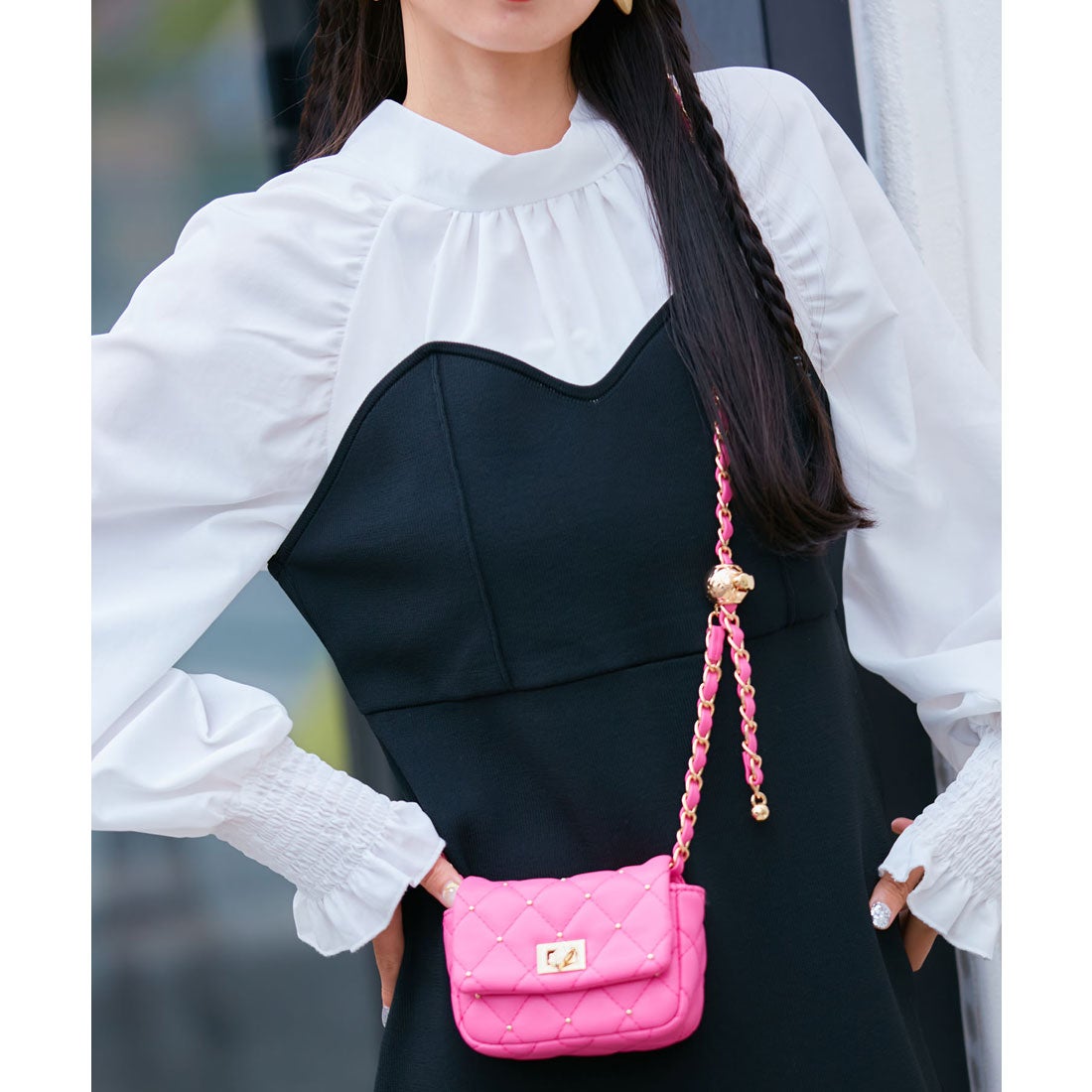 ビス VIS ミニスタッズチェーンショルダーバッグ （ピンク（63