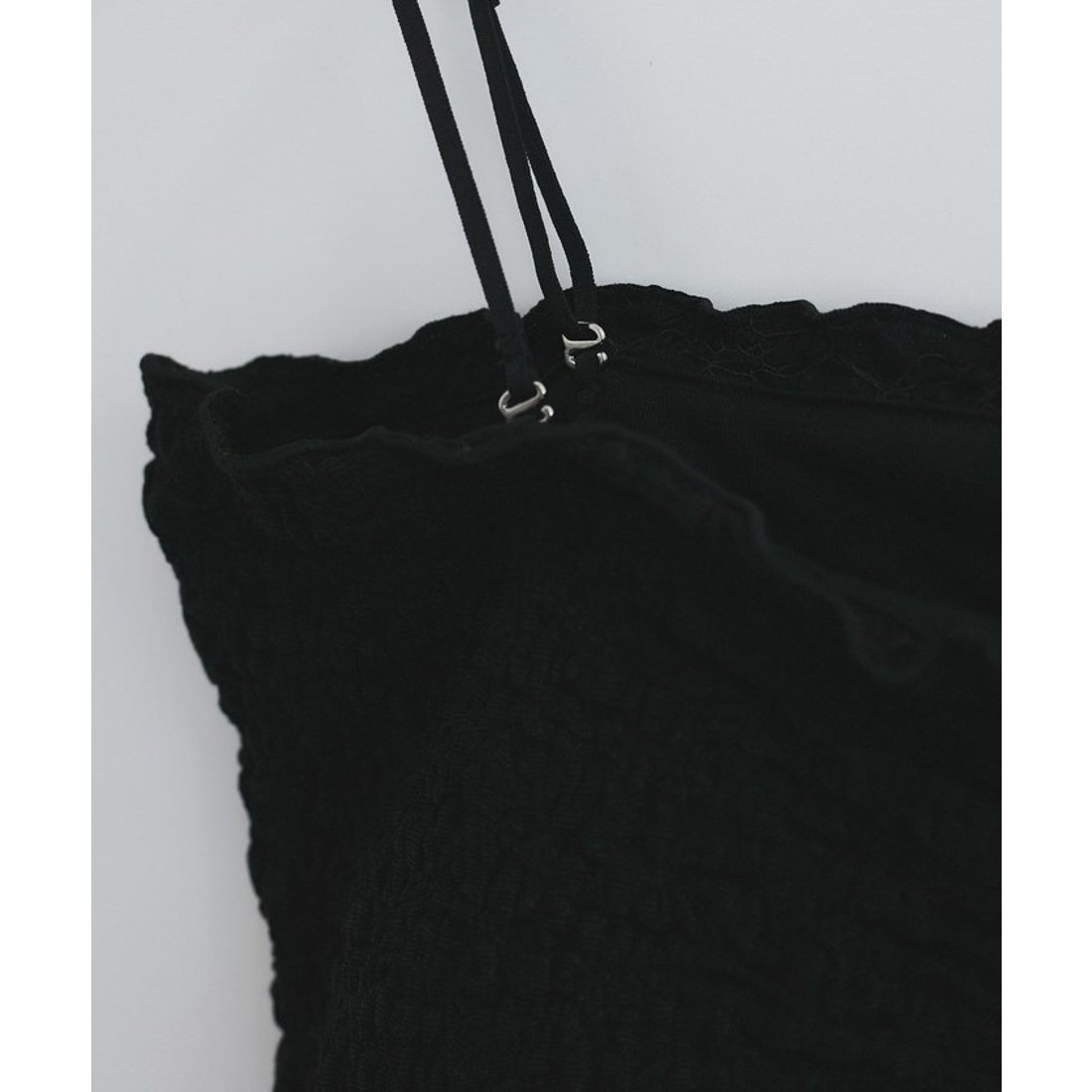 ビス VIS 【洗える】シャーリングキャミソール （ブラック（01