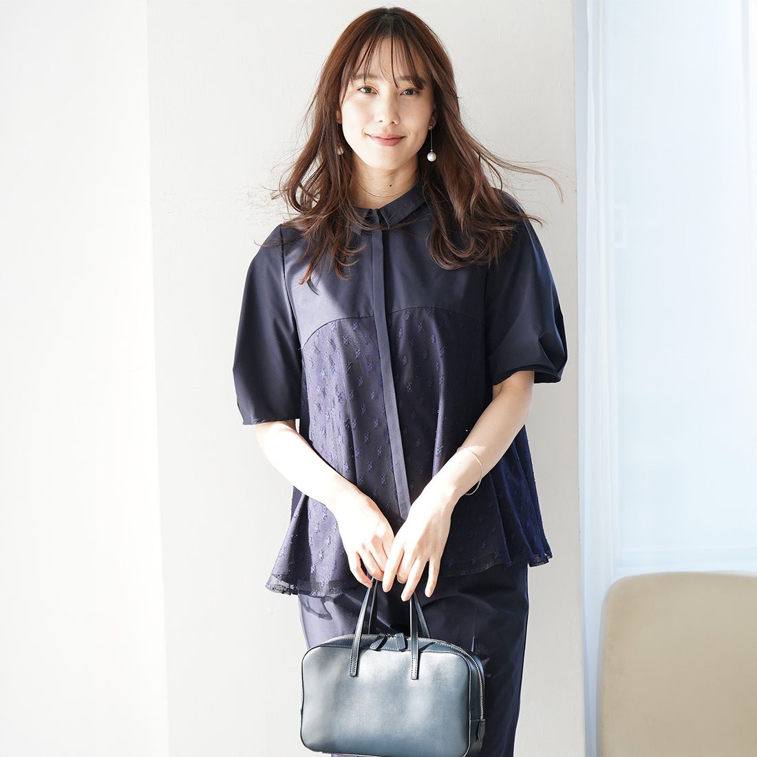 ヴィリーナ VIRINA 【セットアップ・ストレッチ・撥水】アリスブラウス