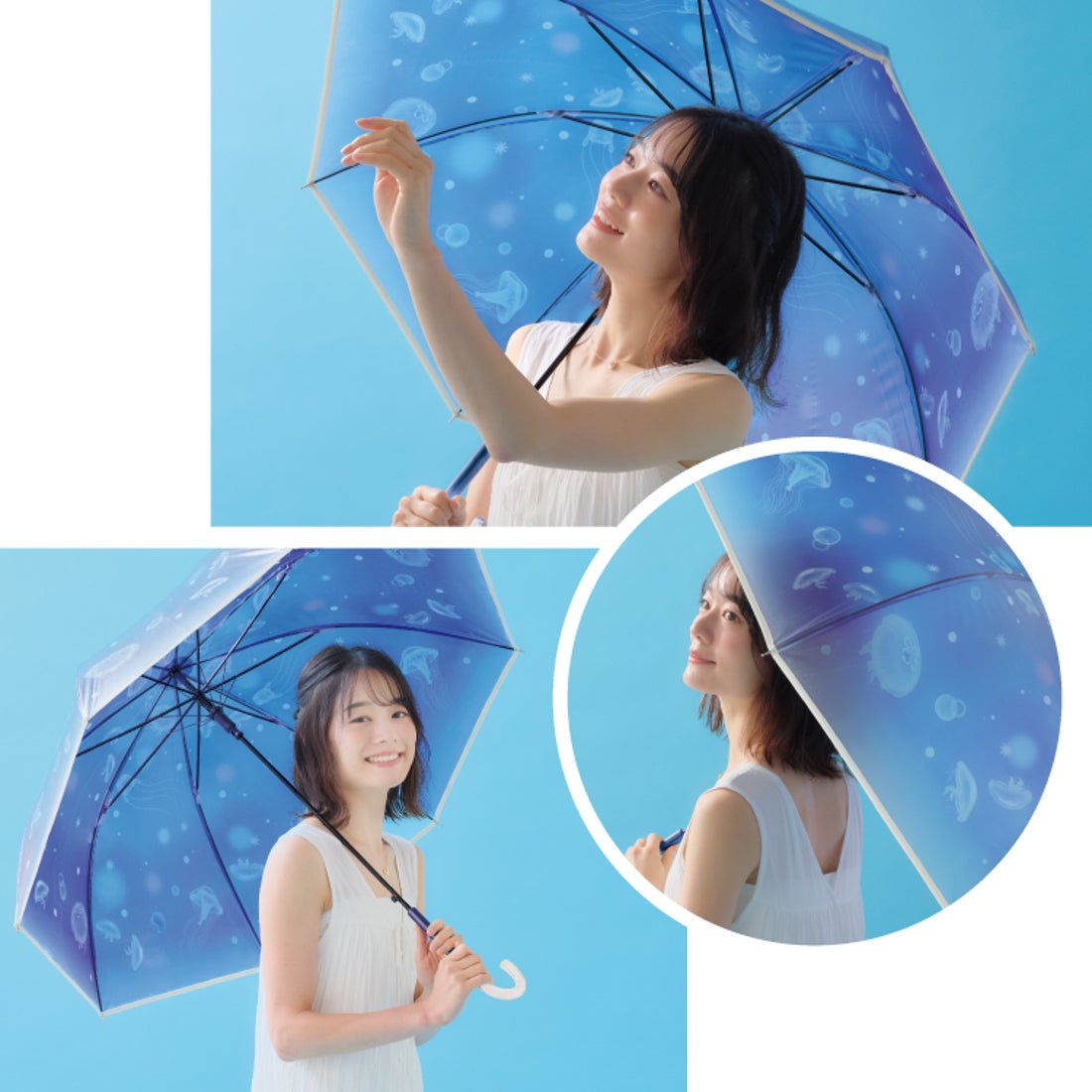 Wpc.】［ビニール傘］えのすい×Wpc. アンブレラ おやすみ、クラゲ 親骨