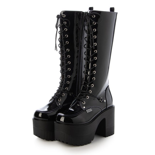 厚底レースアップロングブーツ（BL） -YOSUKE U・S・A 公式