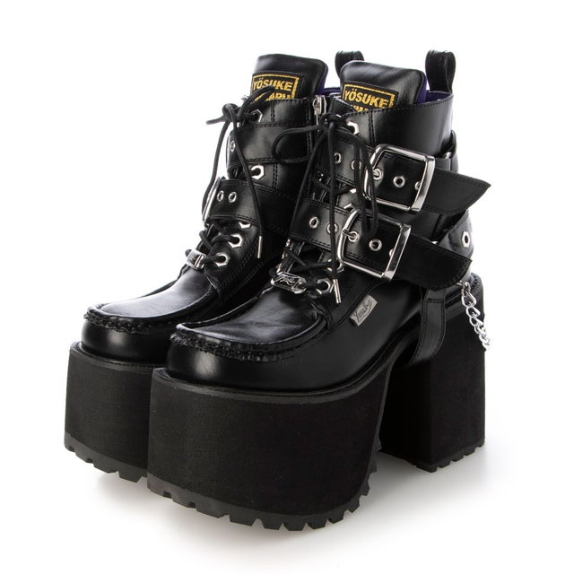 直営SHOP限定】厚底レースアップブーツ （ブラック） -YOSUKE U