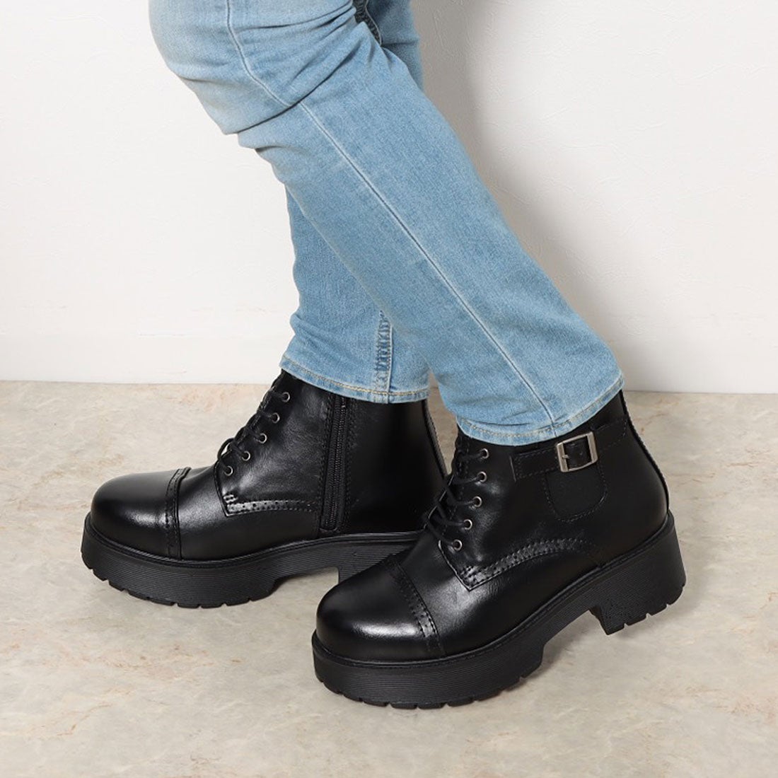 防滑ソール]レースアップブーツ （ブラック） -YOSUKE U・S