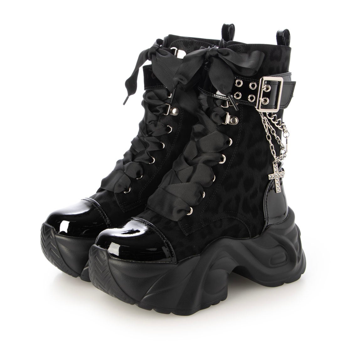 厚底ハイカットスニーカー （ブラックコンビ） -YOSUKE U・S