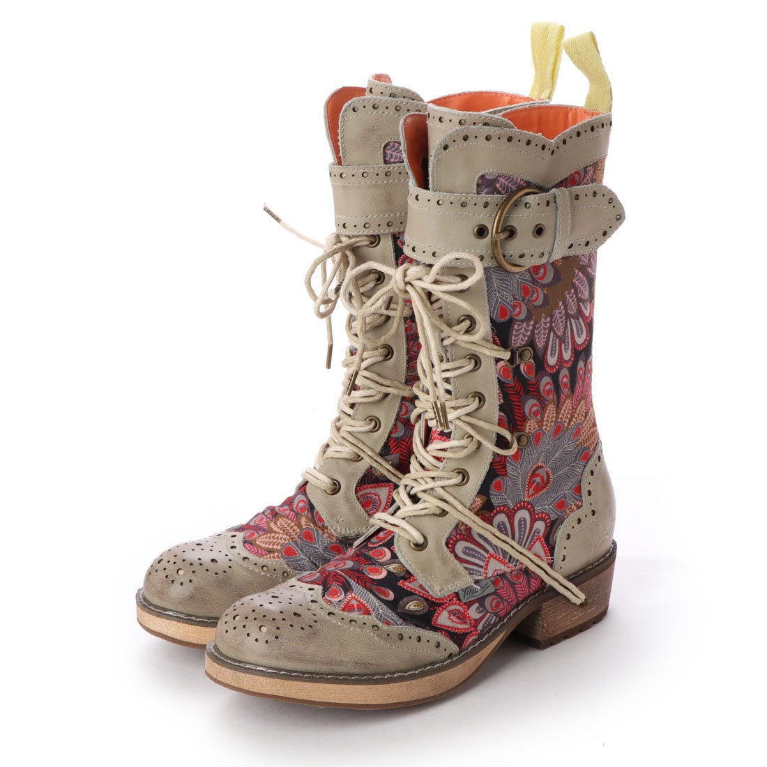 レースアップブーツ （アイボリーコンビ） -YOSUKE U・S・A