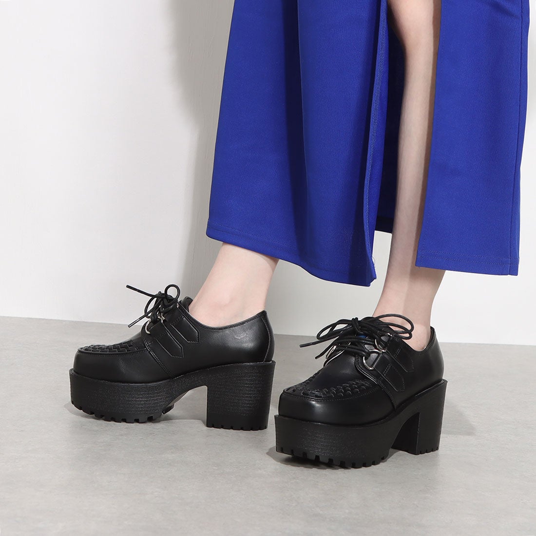 厚底レースアップシューズ （ブラック） -YOSUKE U・S・A