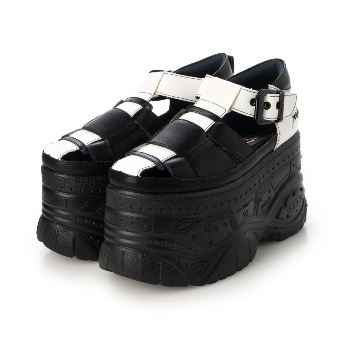 直営SHOP限定厚底サンダル】 （ブラックホワイト） -YOSUKE U