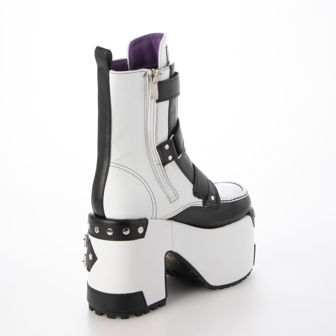 4460066 厚底ブーツ （ホワイトブラック） -YOSUKE U・S・A