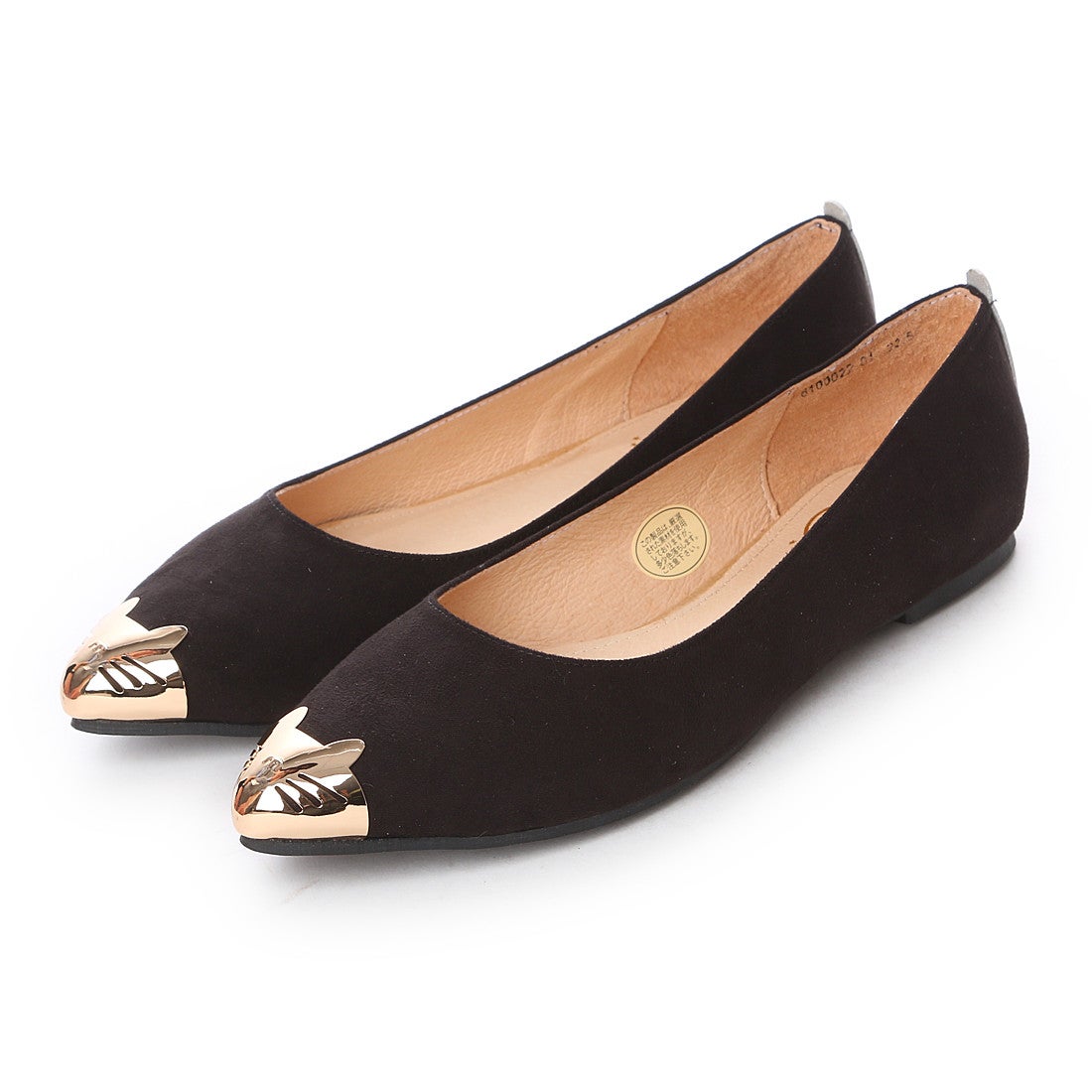 ネコモチーフフラットシューズ （ブラック） -YOSUKE U・S・A