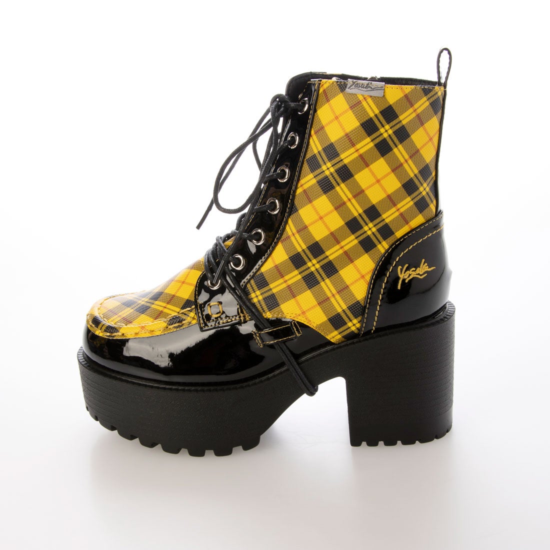 厚底レースアップブーツ （ブラックイエロー） -YOSUKE U・S