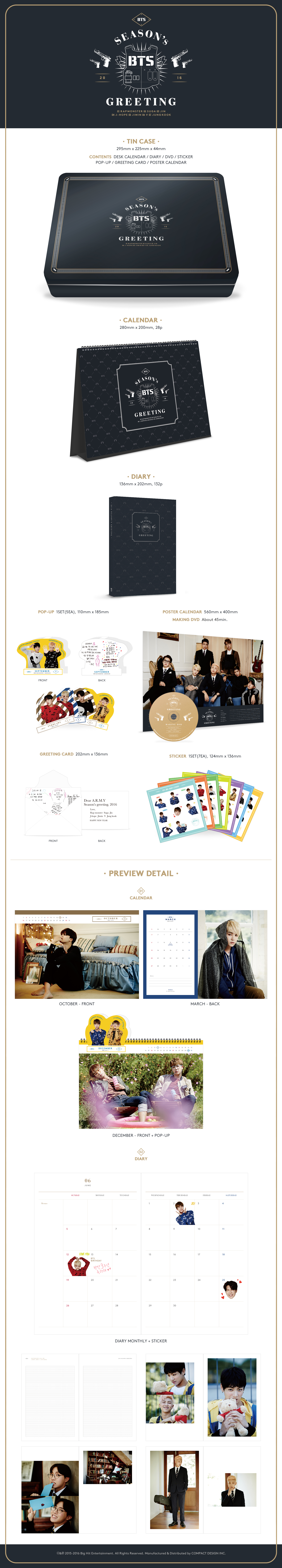 Out of Stock!] BTS 2016 OFFICIAL SEASON'S GREETINGS | sgkpopper