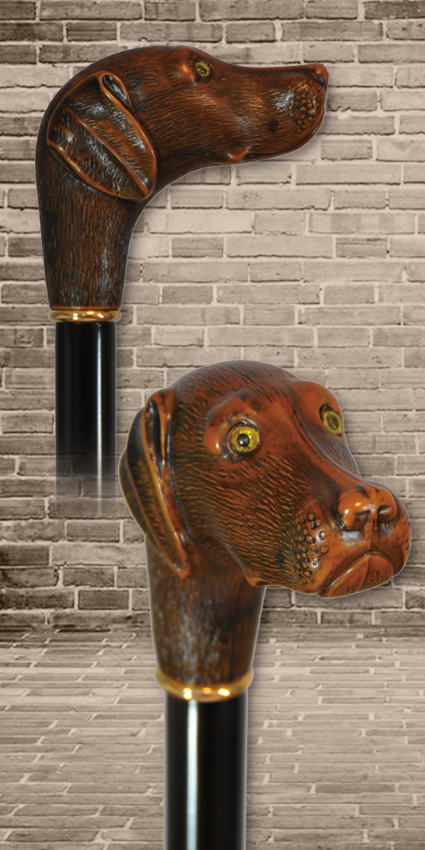 イタリア製アニマルハンドルステッキ 犬 ラブラドール W0013｜瀬川商店