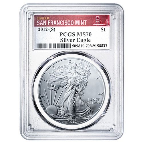 Buy 2012-(S) PCGS MS-70 1 oz American Silver Eagle Coin Struck at