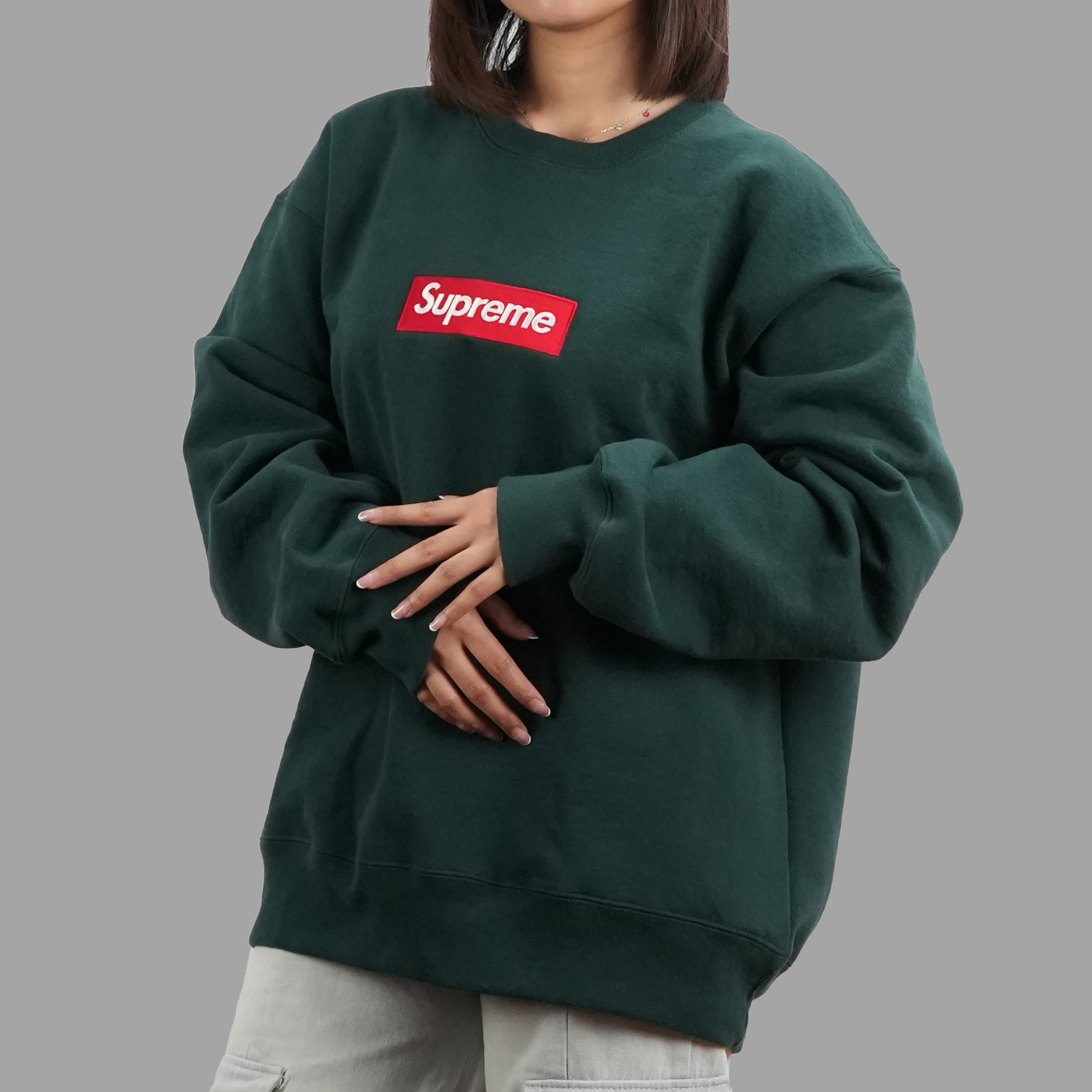 Supreme Box Logo Crewneck Green | Senikersku