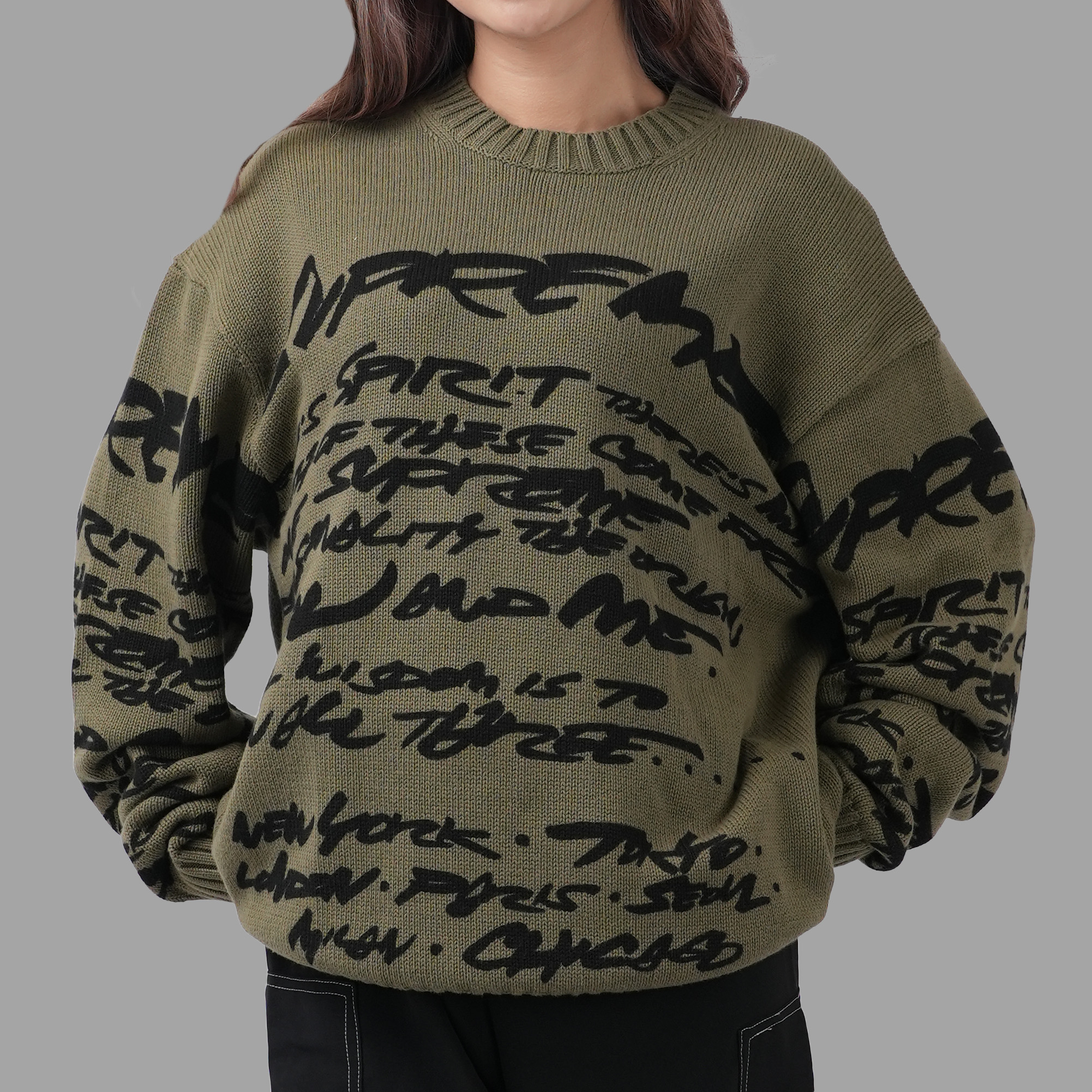 Supreme Futura Sweater Olive SS24 | Senikersku