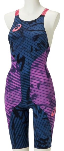 コ*キ様 アシックス競泳水着 紺色×ピンク サイズM コ*キ様 アシックス