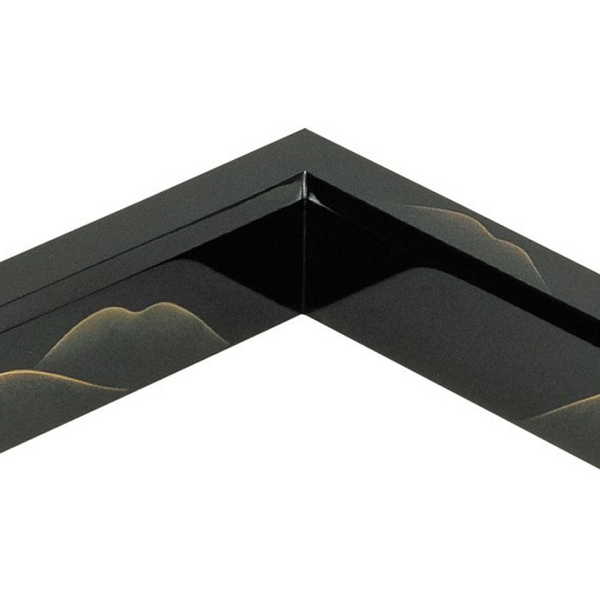 茶道具 炉縁（ろぶち） 炉縁 真塗 遠山蒔絵 (たたみ防衣付) 中村