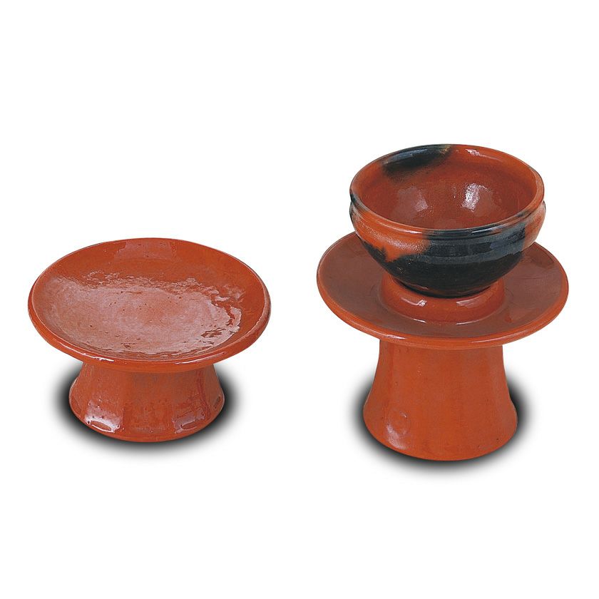 茶道具 供茶茶碗 赤楽 盛物台付 川崎和楽