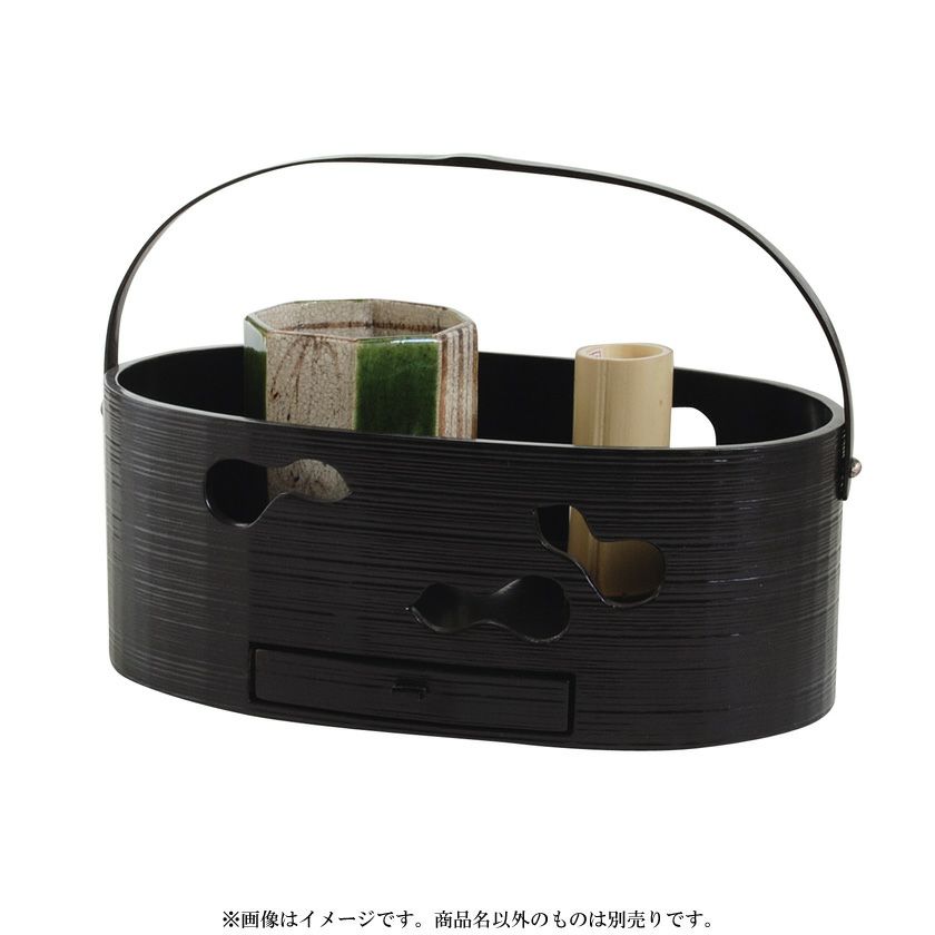 茶道具 莨盆（煙草盆・たばこぼん） 六瓢透手付莨盆 一閑塗