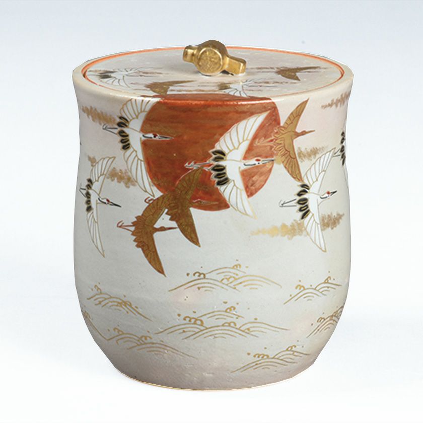 茶道具 水指（水差・みずさし） 水指 色絵 群鶴 杣山 契月 | 千年の