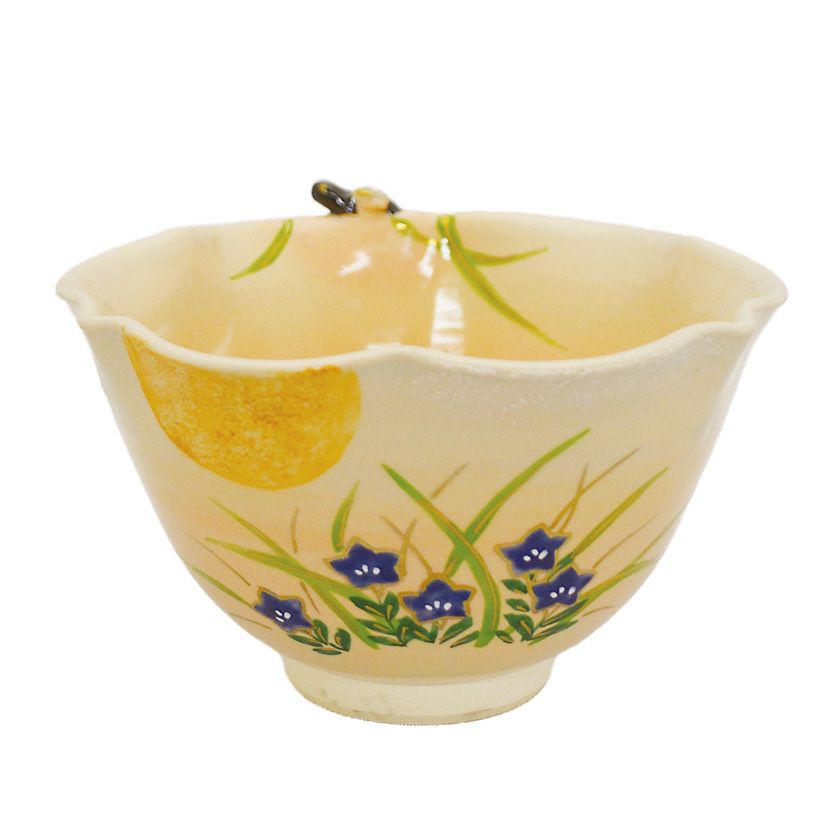 茶道具 抹茶茶碗（まっちゃちゃわん） 京焼 色絵茶碗 月に秋草 竹中 洸