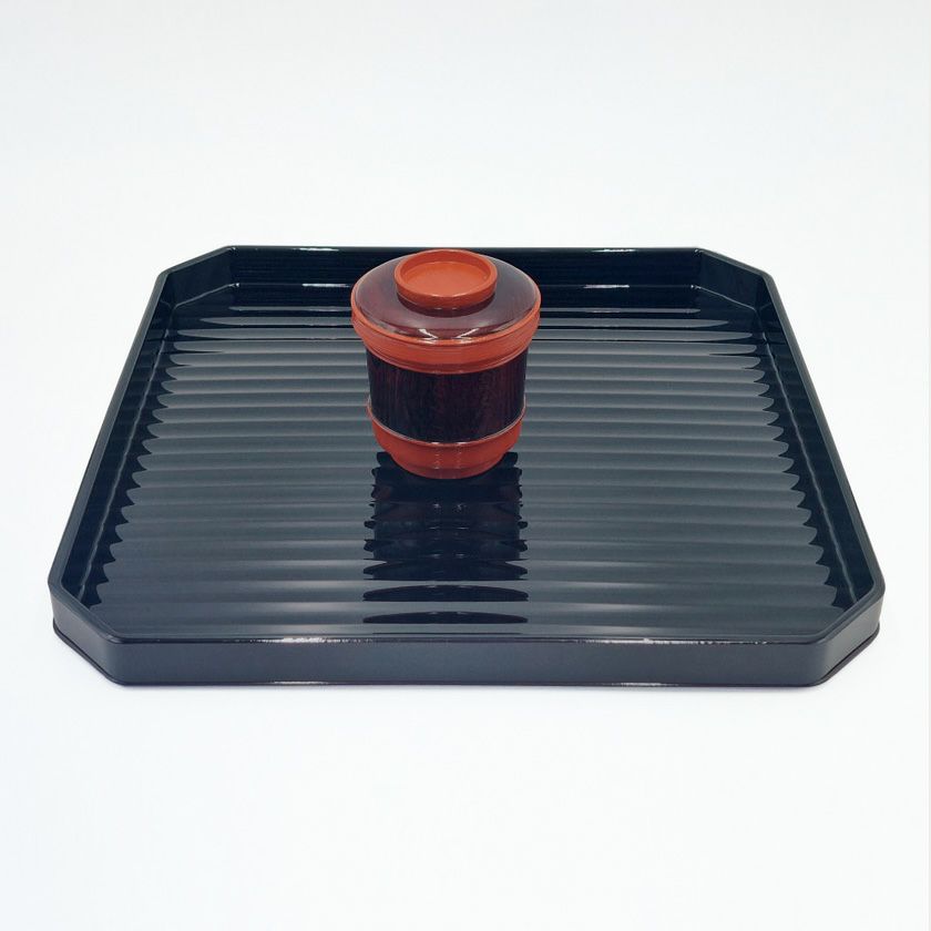 茶道具 懐石道具（かいせきどうぐ） カンナ目膳 P 溜塗 利休好写 五客